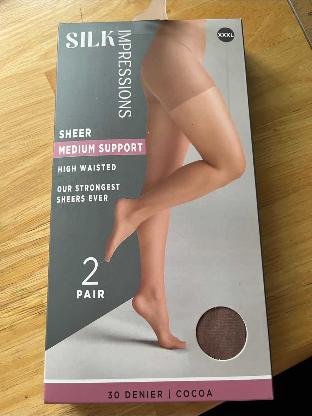 Impressions Women’s Sheer High-Waisted Stockings - Cocoa Brown (2 Pair)